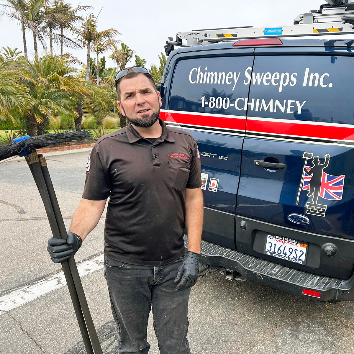 chimney sweeps truck in Poway, CA