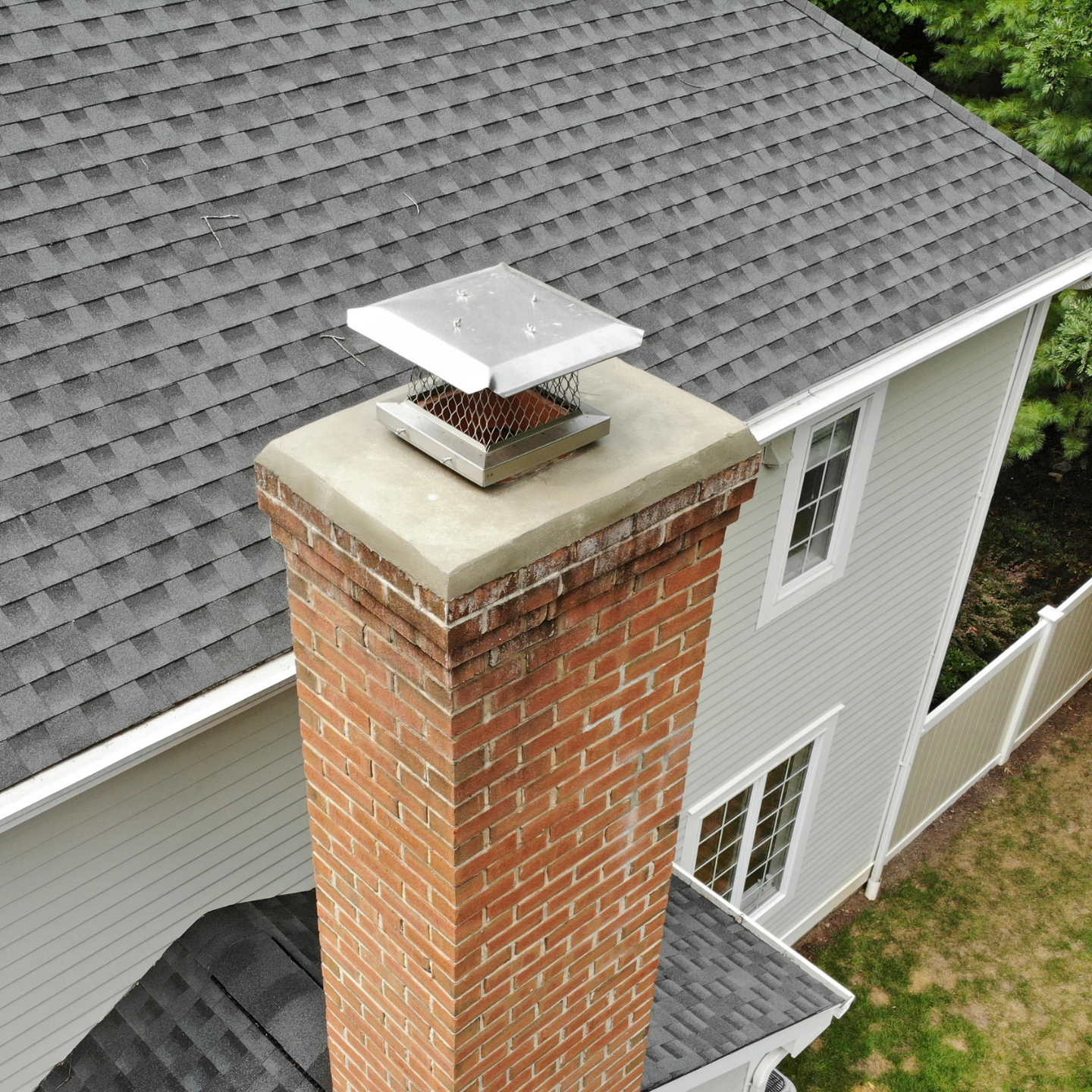Chimney crown and chimney cap in Encinitas, CA.
