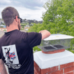 Chimney cap installation in San Clemente, CA.