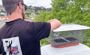 Chimney cap installation in San Clemente, CA.