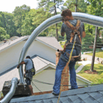 Chimney liner installation in La Jolla, CA.
