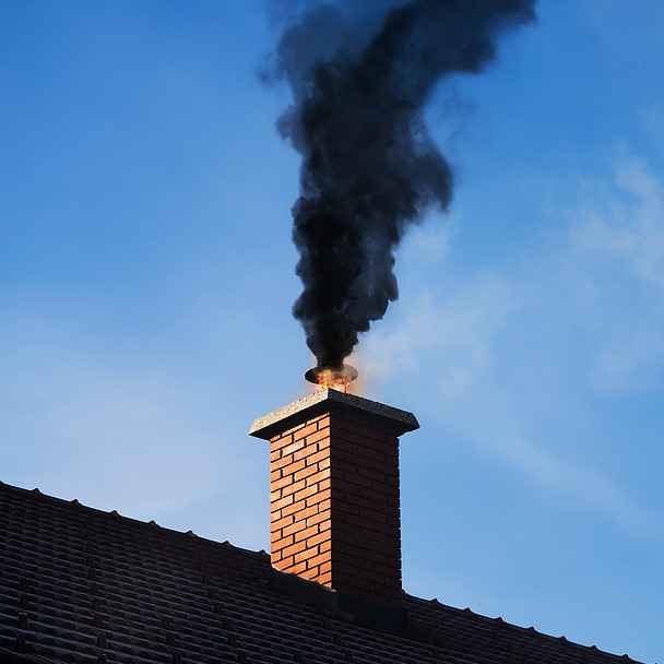 Chimney fire in Del Mar, CA