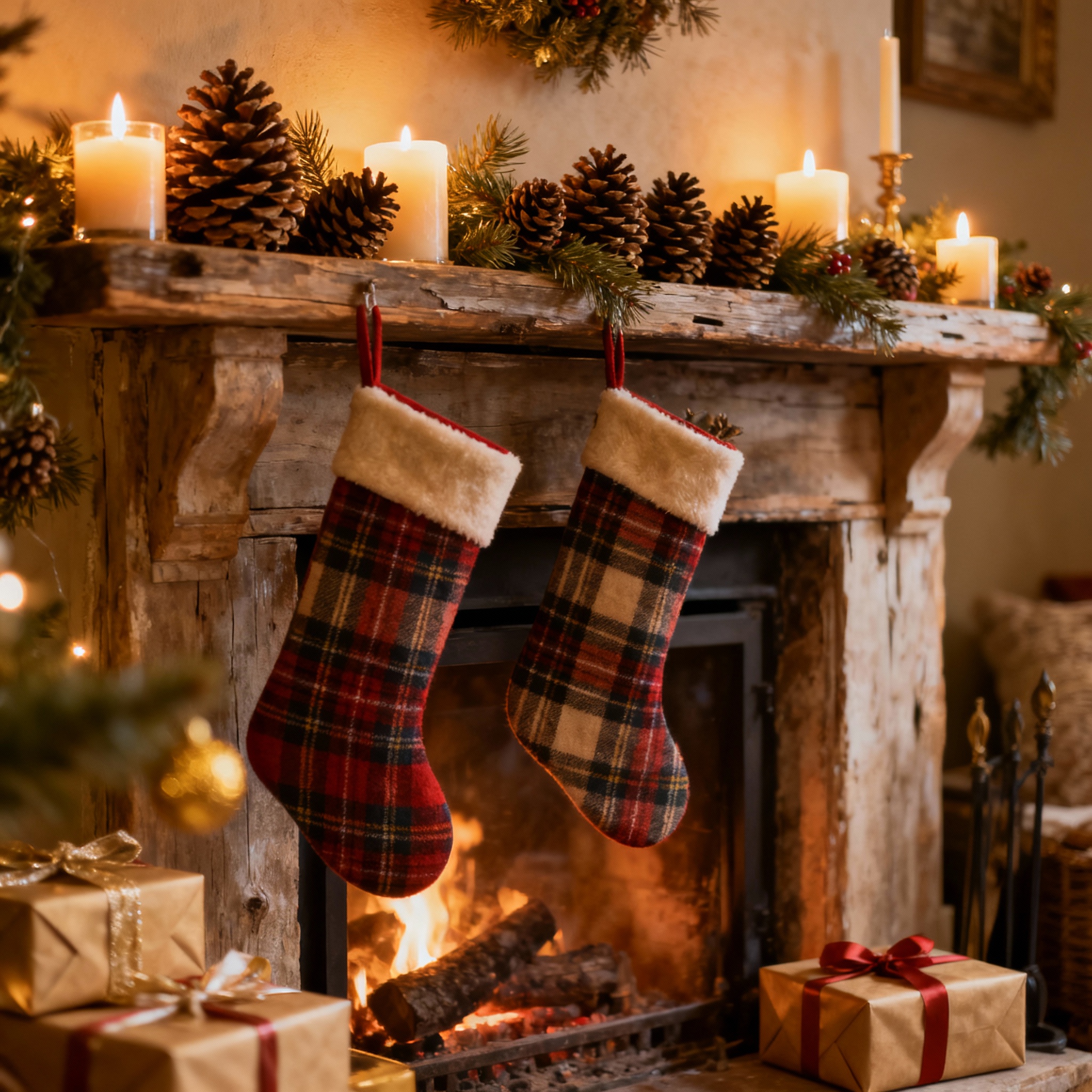 Wood fireplace in San Diego, CA.