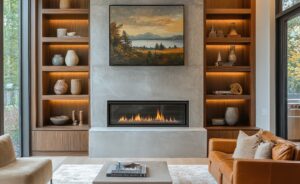 Gas fireplace installation in Lakeside, CA.